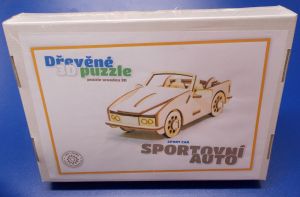 Dřevěné 3D puzzle - sportovní auto