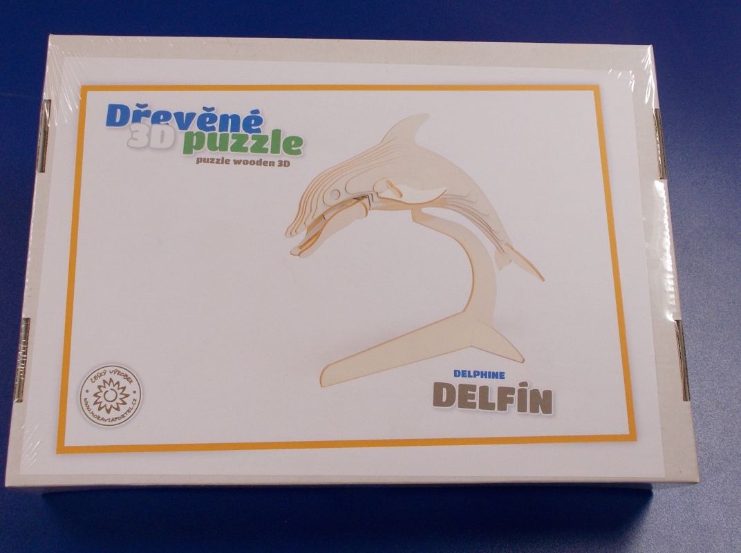 Dřevěné 3D puzzle - model delfín