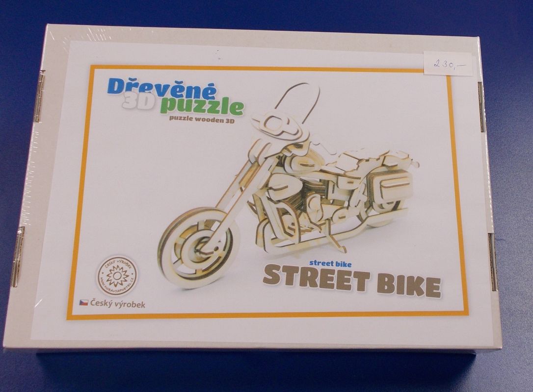 Dřevěné 3D puzzle - model motorky street bike