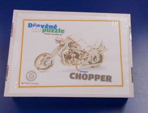 Dřevěné 3D puzzle - motorka Chopper