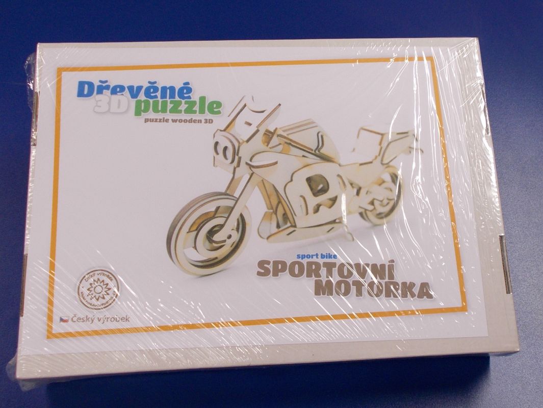 Dřevěné 3D puzzle - model sportovní motorky