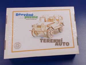 Dřevěné 3D puzzle -  model  terénní auto