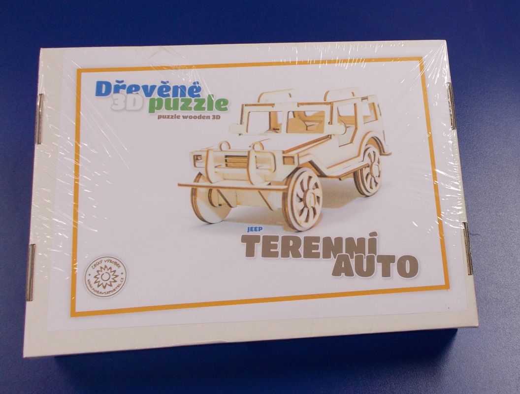 Dřevěné 3D puzzle - model terénní auto