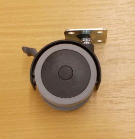 Kolečko PU pásek 40 mm, s plotničkou a brzdou