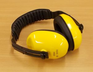 Ochranná sluchátka - žlutá nastavitelná