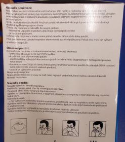 Respirátor skládací, s ventilem, s nosní sponou