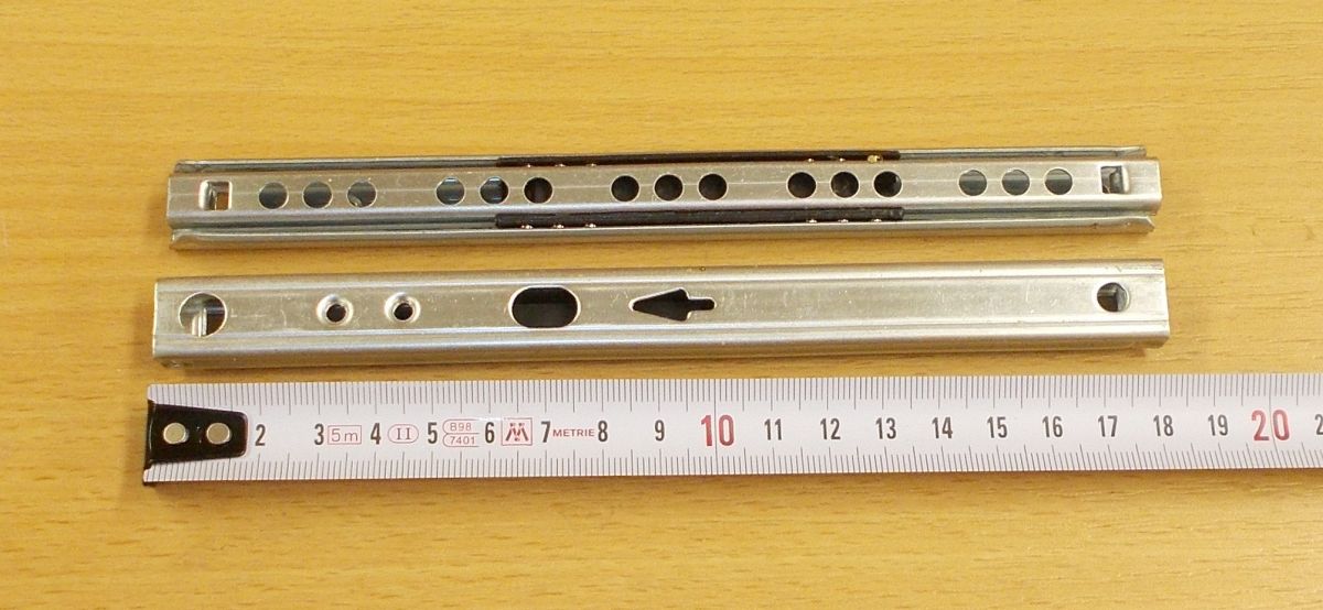 Kuličkový mikrovýsuv, minivýsuv - délka 190 mm - balení=1pár