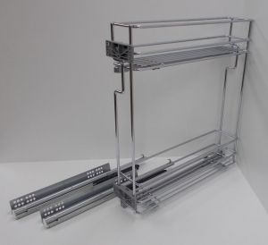 Výsuvný dvojkoš,VIBO,plnovýsuv quadro s tlumením., 200mm,levý, pro spodní skříňku