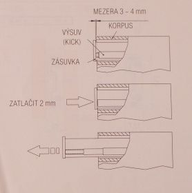 Kuličkový plnovýsuv PUSH, značka Strong- kick ,délka 400mm, bal=1pár