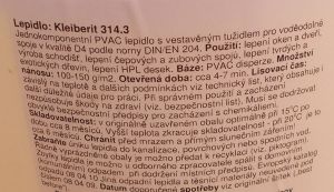 Lepidlo disperzní D4. Kleiberit 314. 3, kbelík 4,5 kg