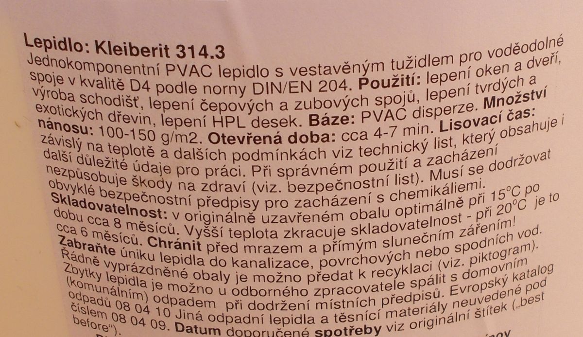 Lepidlo disperzní D4. Kleiberit 314. 3, kbelík 10 kg