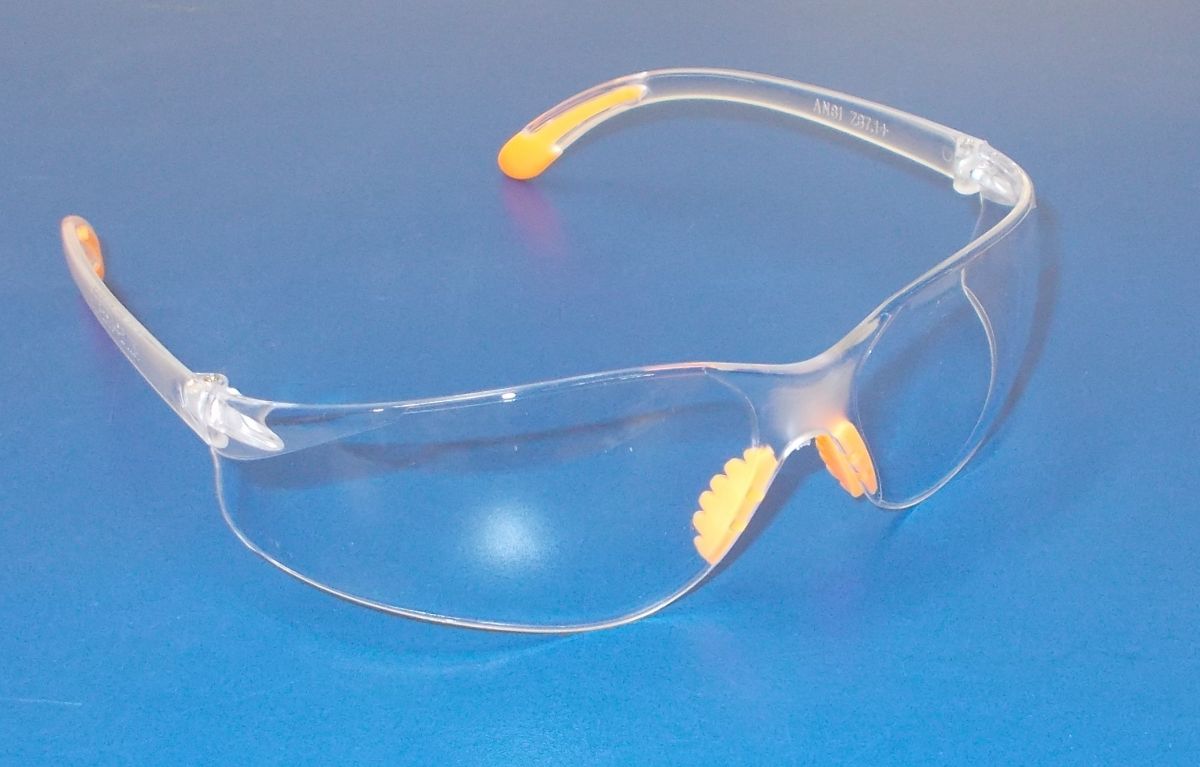 Ochranné brýle - čiré , oranžové koncovky