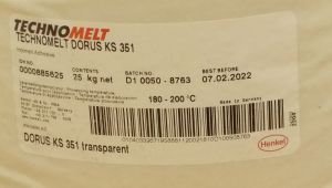 Tavné lepidlo Dorus-technomelt KS 351 ,barva transparent, balení=pytel 25kg